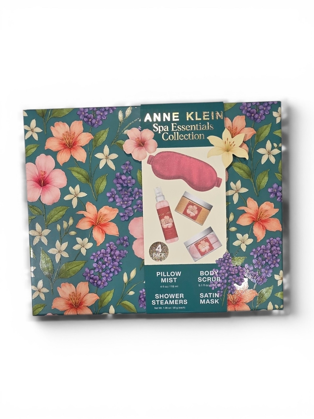 Anne Klein Coconut Hibiscus Spa Set in Teal & Pink